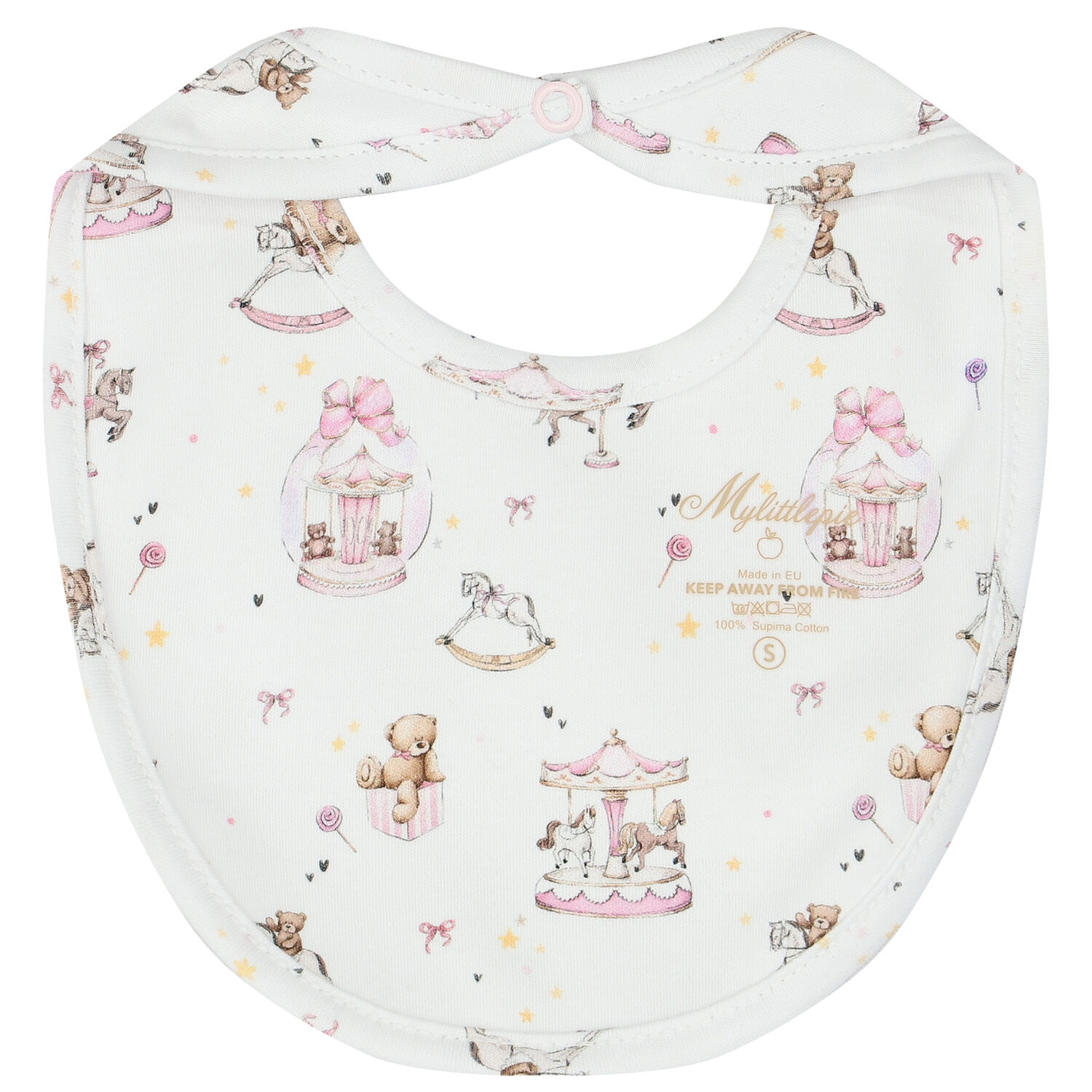 Baby Girls White & Pink Carousel Babygrow Set, 1, hi-res